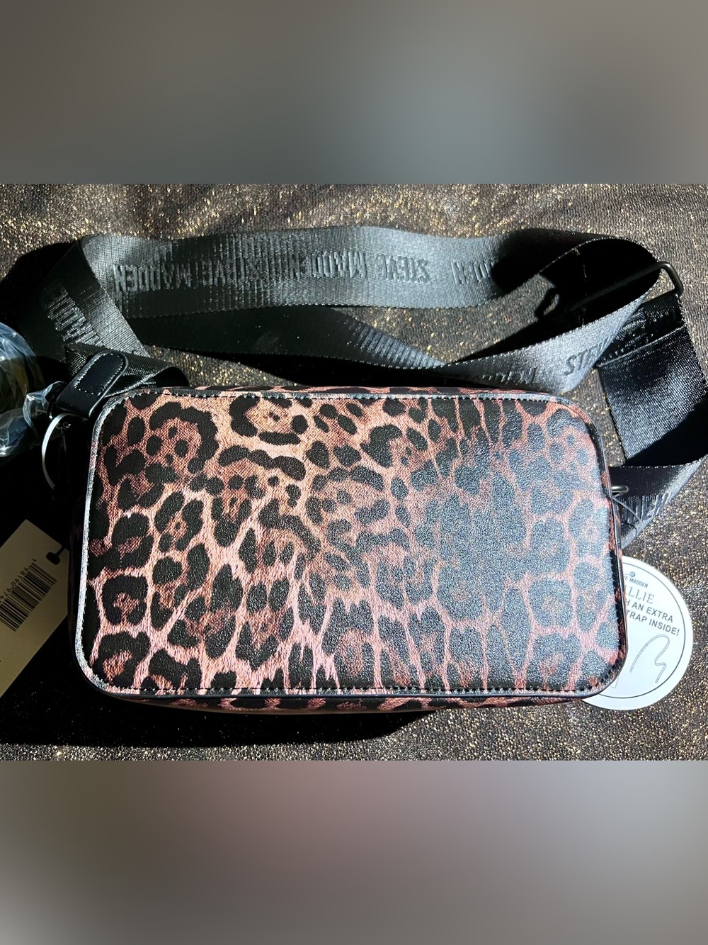 NWT Steve Madden Leopard BWALLIE Crossbody Bag - Extra Strap - 9” x 6” x 3” $78